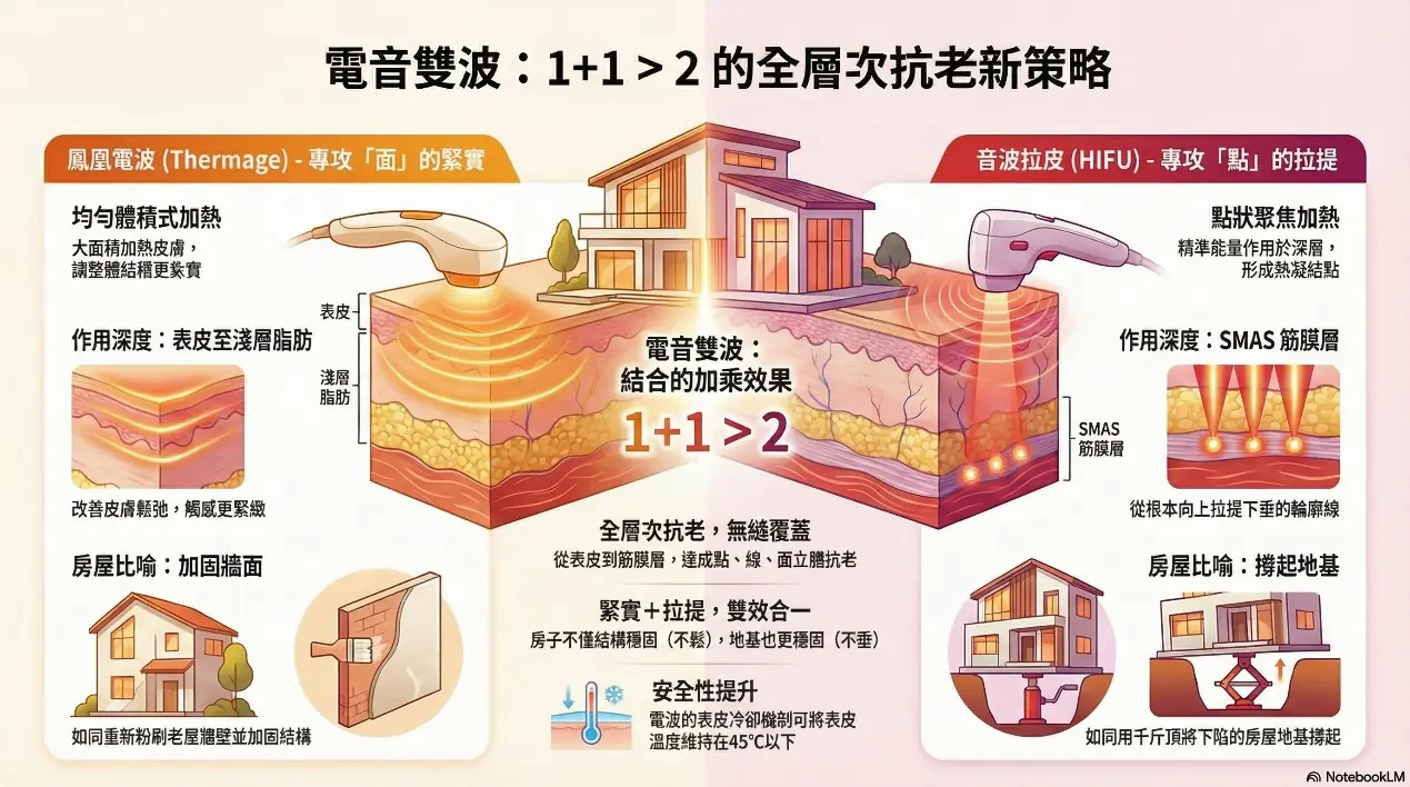 單打獨鬥還不夠?揭秘「電音雙波」全層次維持肌齡的驚人優勢